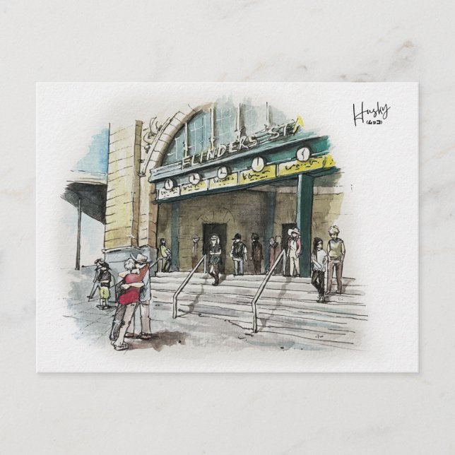 Cartão Postal 37: Estação de Flinders (Frente)