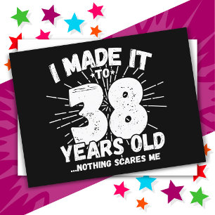 Cartão Postal 38 Anos de Idade Meme Engraçado de Aniversário de 