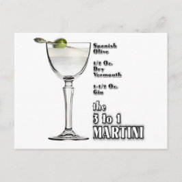 Cartão Postal 3 a 1 (úmido) Martini Cocktail Recebe arte
