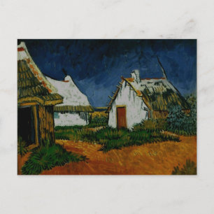 Cartão Postal 3 Cottages brancos Saintes-Maries, Vincent Van Gog