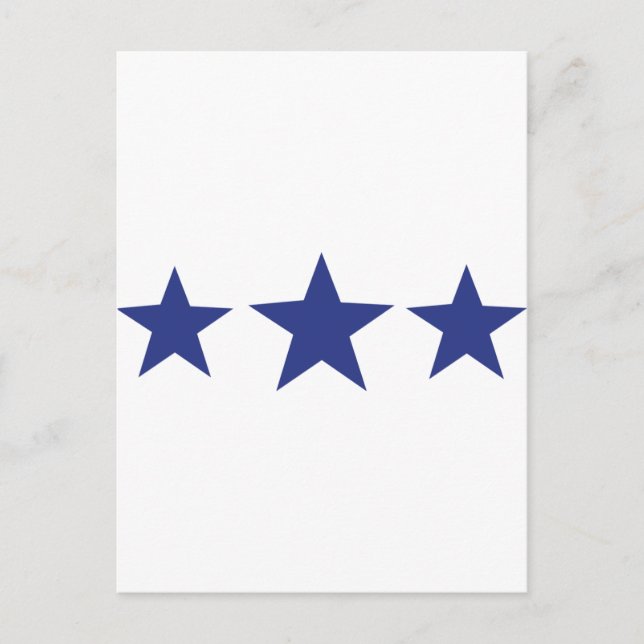 Cartão Postal 3 estrelas azuis (Frente)
