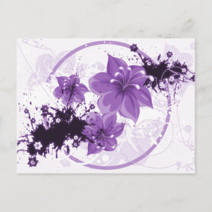 Cartão Postal 3 Flores Bonito - Roxo