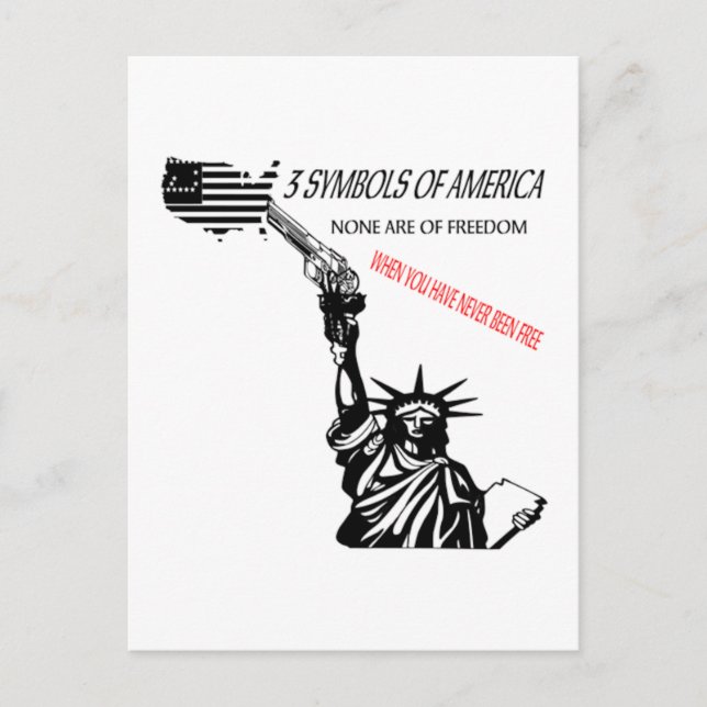 Cartão Postal 3 símbolos brancos (Frente)