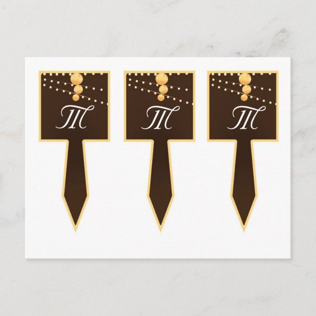 Cartão Postal 3 Taças de Bolo Escolhe Lanternas de Papel em Chin (Frente)