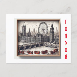 Cartão postal 3D memórias de londres