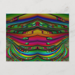 Cartão Postal ~ 3D Padrão de Design Fractal ~ Multicolorido