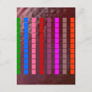 Cartão Postal 3D Puro Dourado em Padrões Arco-Íris