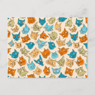 Cartão Postal 40 rostos de gatos e uma cauda