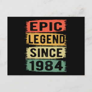 Cartão Postal 41 Anos Idade Aniversário 1984 Lenda Épica Anivers