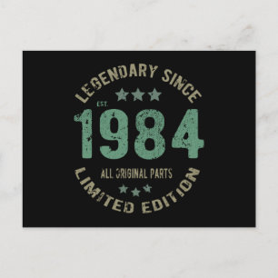 Cartão Postal 41 Anos Presente de Aniversário 1984 Lenda Present