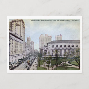 Cartão Postal 42ª Rua, Bryant Park, Nova Iorque Vintage