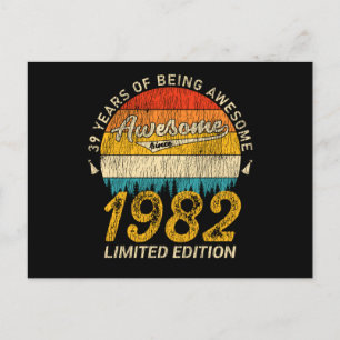 Cartão Postal 43 Anos de Idade 1982 Retro Incrível Presente de A
