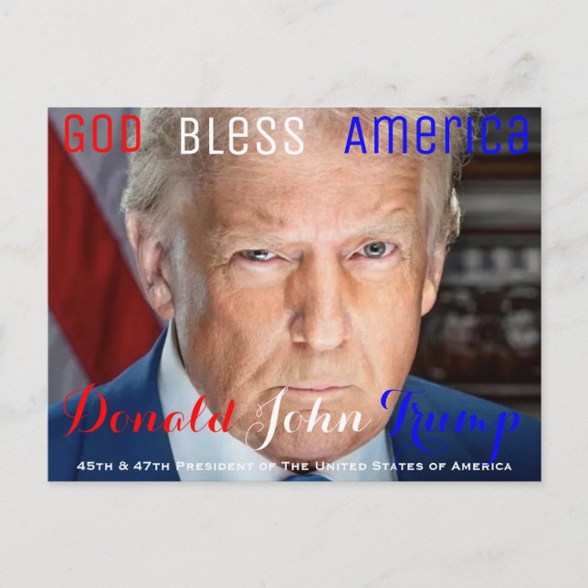 Cartão Postal 45º e 47º Presidente dos EUA Donald Trump (Frente)