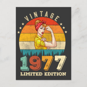 Cartão Postal 46 anos 1977 Vintage Women 46th Birthday Gift