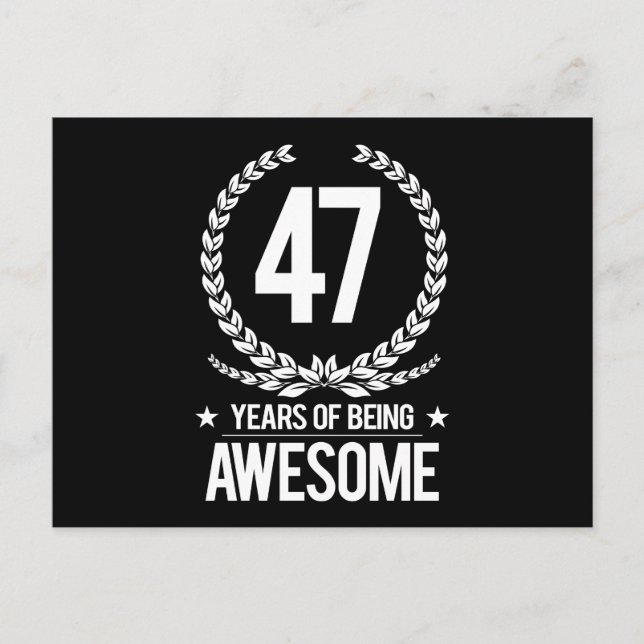 Cartão Postal 47.º Aniversário (47 Anos De Esforço) (Frente)