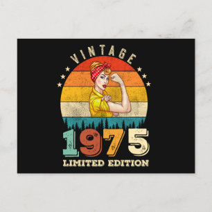 Cartão Postal 47 anos de idade 1975 Vintage 47º aniversário Ofer