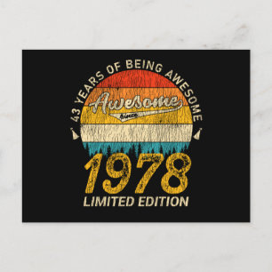 Cartão Postal 47 Anos de Idade 1978 Retro Incrível Presente de 4