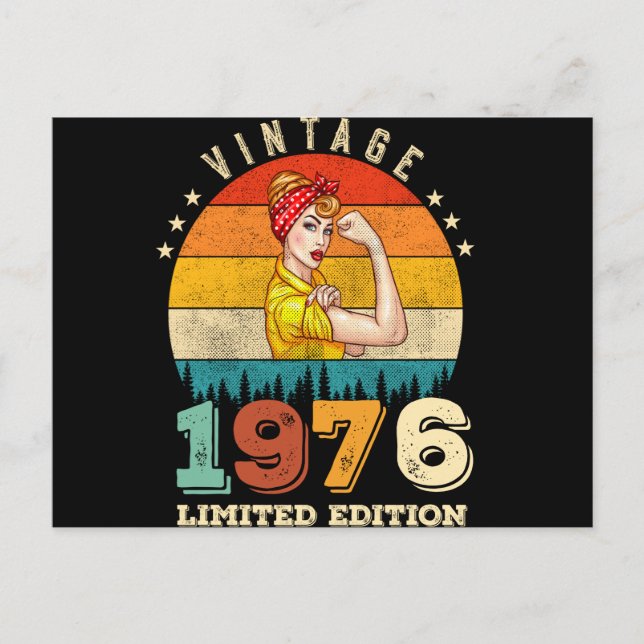 Cartão Postal 49 Anos 1976 Aniversário de 49 Anos Mulheres Vinta (Frente)