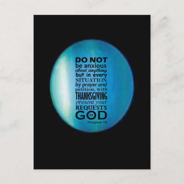 Cartão Postal 4:6 de Phillipians (Frente)