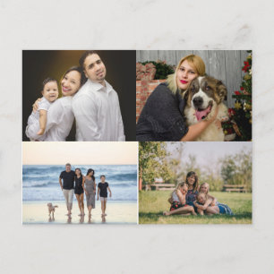 Cartão Postal  4 Colagem de Fotos de Família Personalizada