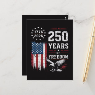 Cartão Postal 4 de Julho América Bandeira dos EUA Patriótico