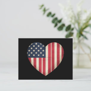 Cartão Postal 4 de julho Bandeira Americana Patriótica USA Star 