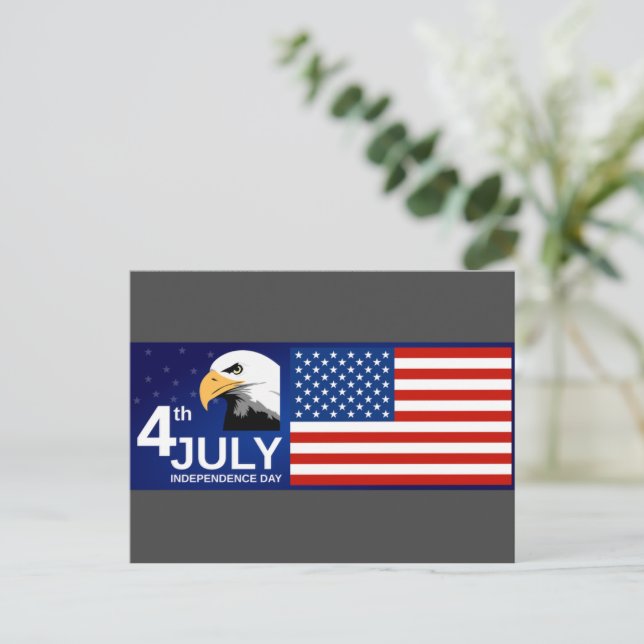 Cartão Postal 4 de Julho / Dia da Independência (Em pé/Frente)