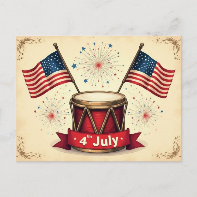 Cartão Postal 4 de Julho, Dia da Independência, (Frente)