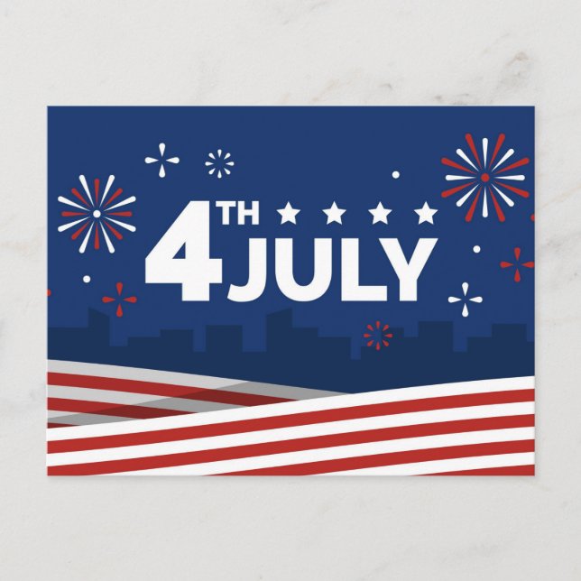 Cartão Postal 4 de Julho Dia da Independência (Frente)