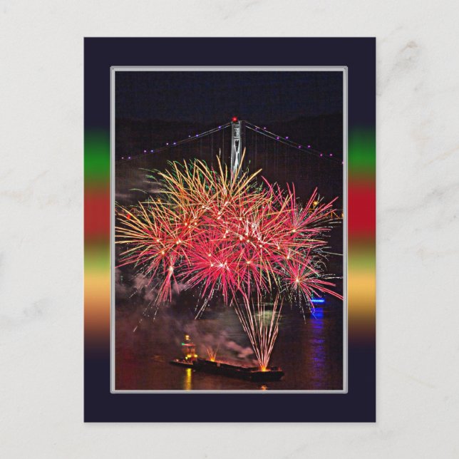 Cartão Postal 4 de julho Fireworks (Frente)