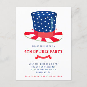Cartão Postal 4 de julho Partido Patriótico CHURRASCO Vermelho A