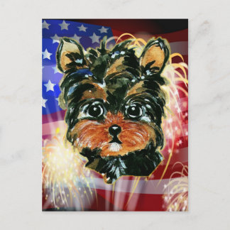 Cartão Postal 4 de julho YORKIE POO