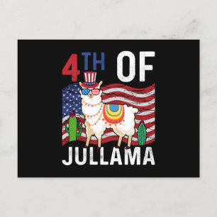 Cartão Postal 4 De Jullama Lama Bandeira Patriótica Dos EUA 4 D