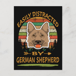 Cartão Postal 4 Facilmente distraído por German shepherd