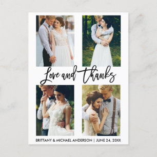 Cartão Postal 4 Foto: Modern Brush Script Wedh Obrigados Love