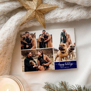 Cartão Postal 4 Fotos Colagem Felizes Feriados Marinho Moderno A