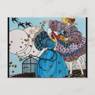 CARTÃO POSTAL 4 MARCAS/AVES PRIMAVERA/DESIGNADOR DE CUSTOS DE FA