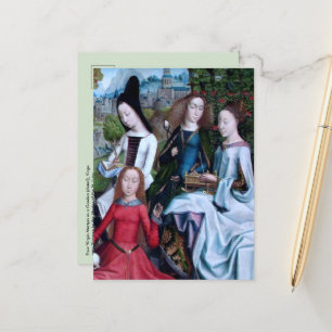 Cartão Postal 4 Mártires Virgem em Jardim (detalhe; M 070)