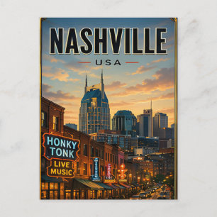 Cartão Postal 4. Ponte do Rio Nashville Tennessee Paisagem