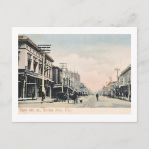 Cartão Postal 4th Street, Papais noeis Ana, California Vintage