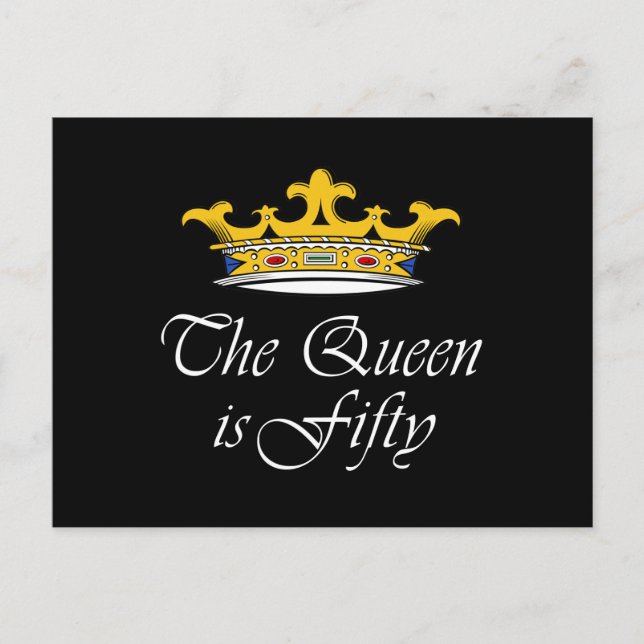 Cartão Postal 50º aniversário A Rainha tem 50 anos! (Frente)