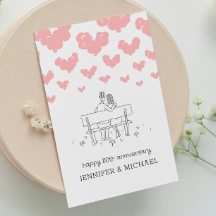 Cartão Postal 50º Aniversário de Casamento Casal Apaixonado