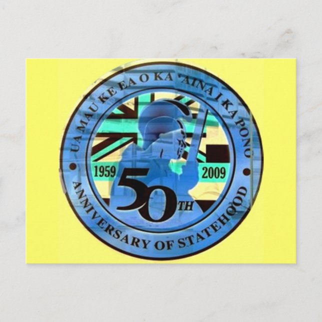 Cartão Postal 50º emblema de celebração do estado (Frente)