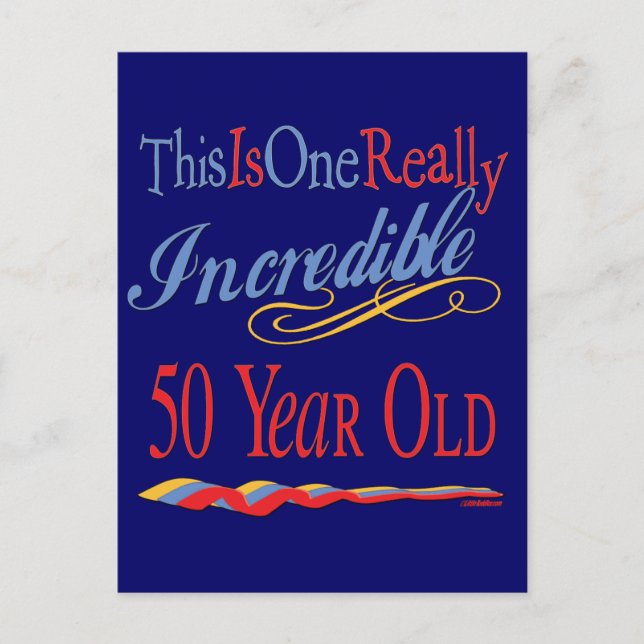 Cartão Postal 50º presente de aniversário (Frente)