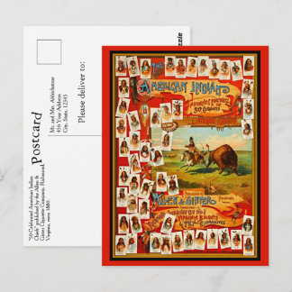 Cartão Postal 50 Celebram Chefes Nativos Americanos Vintage 