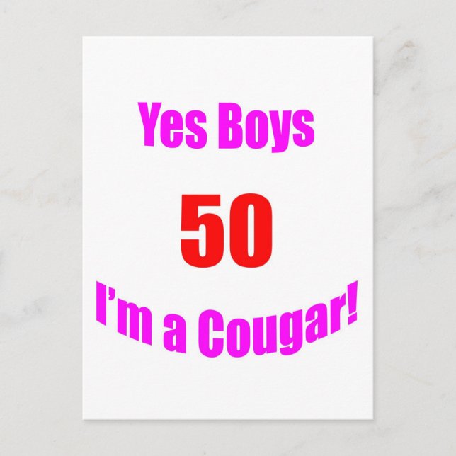 Cartão Postal 50 Cougar Birthday (Frente)