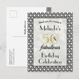 Cartão Postal 50 & Fabuloso Aniversário Obrigado