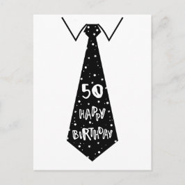 Cartão Postal 50. Geburtstag lustige Geburtstagskarte Krawatte