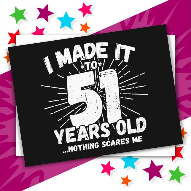 Cartão Postal 51 Anos Sarcástico Meme Engraçado 51 ruas Aniversá (Criador carregado)