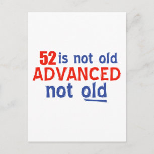 Cartão Postal 52 anos designs de aniversário antigos